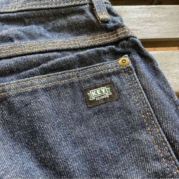 Key Raw Rigid Heavyweight Denim Double Front Logger Jeans (33 x 32) - Picture 6 of 7